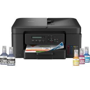 brother wireless all in one ink tank printer, dcp t730dw, automatic duplex print & scan, adf, email & mobile print, compact design