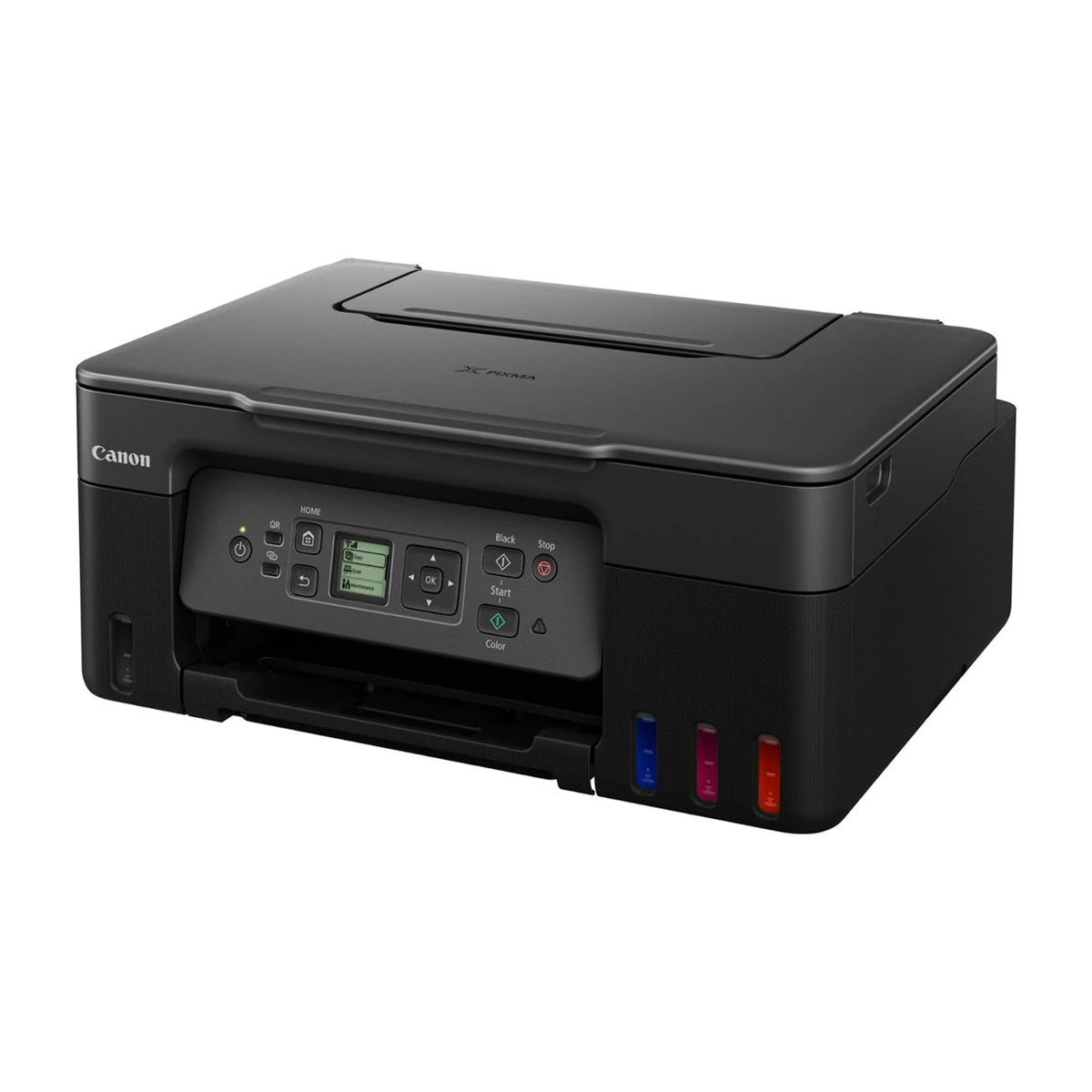 Canon PIXMA G3270 printer, angled view with trays closed Canon PIXMA G3270 printer, angled view with trays closed