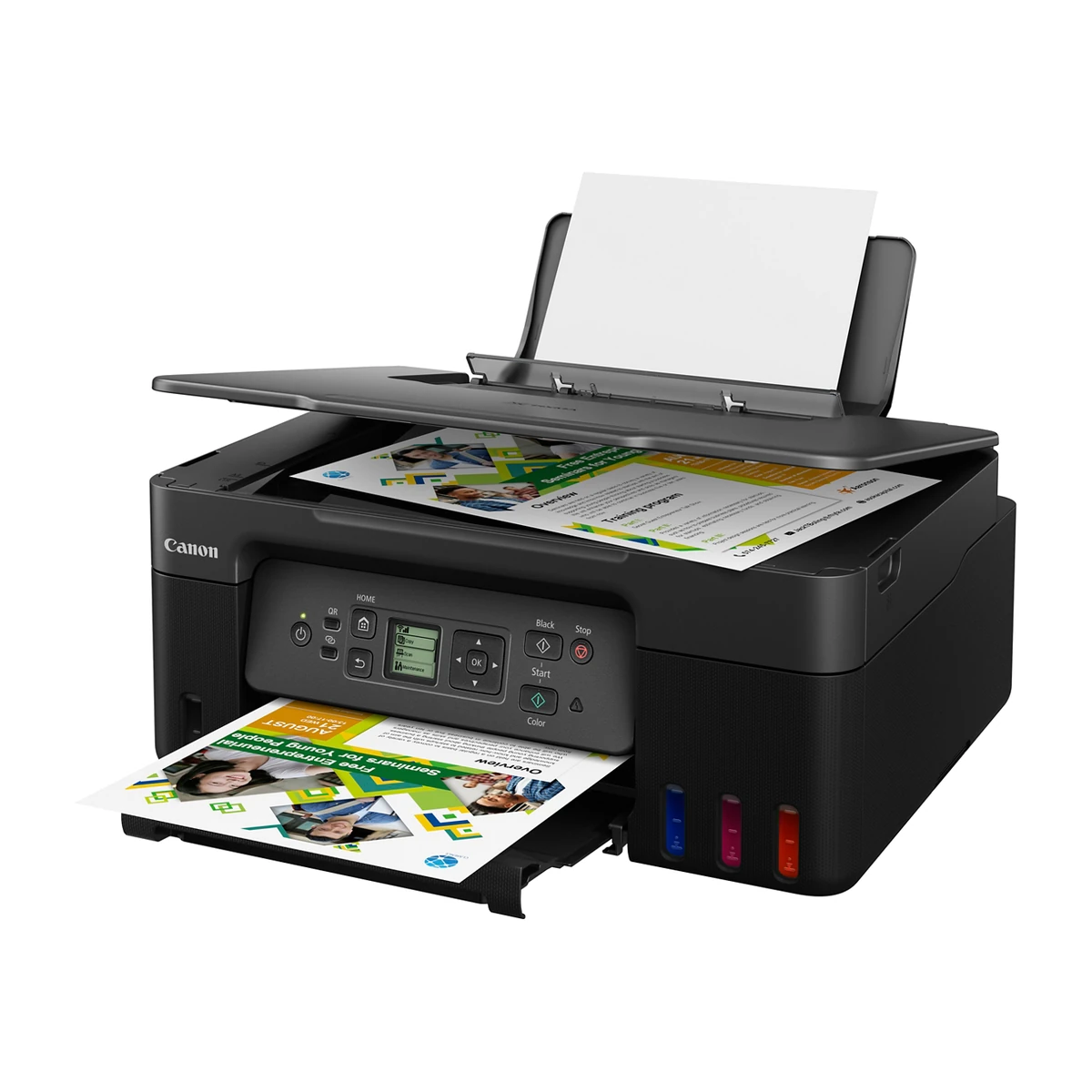 Canon PIXMA G3270 printer with scanner lid open Canon PIXMA G3270 printer with scanner lid open