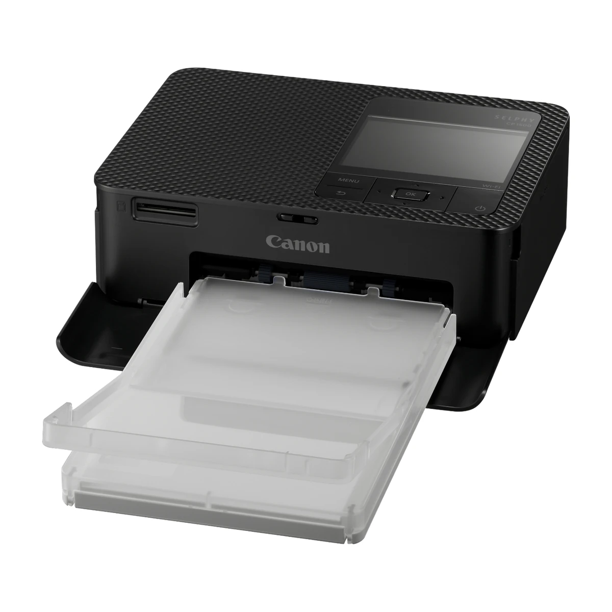 Canon SELPHY CP1500 with paper cassette inserted Canon SELPHY CP1500 with paper cassette inserted