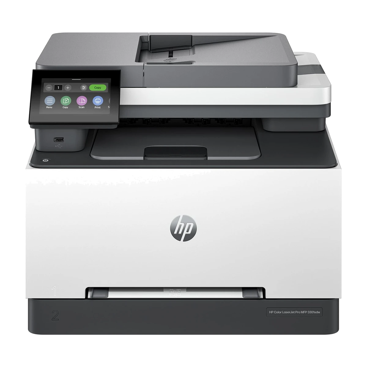 HP Color LaserJet Pro MFP 3301sdw, front view HP Color LaserJet Pro MFP 3301sdw, front view