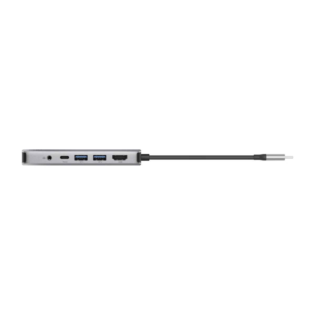 Belkin USB-C 7-in-1 Multiport Hub AVC009, side view Belkin USB-C 7-in-1 Multiport Hub AVC009, side view