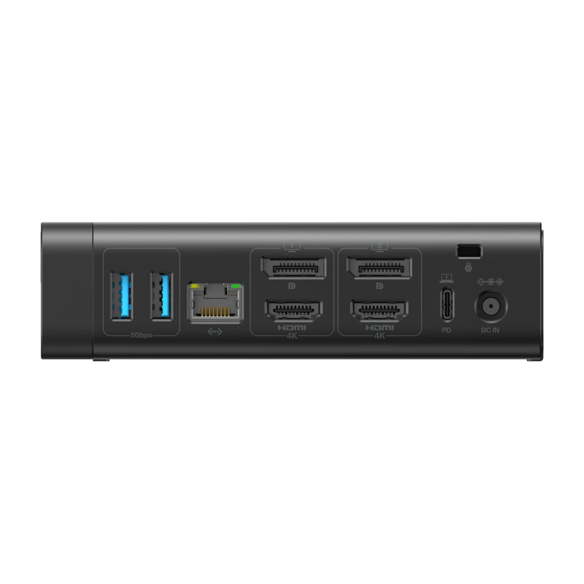 Belkin Universal 14-Port Dual Display USB-C Dock INC025, back view Belkin Universal 14-Port Dual Display USB-C Dock INC025, back view