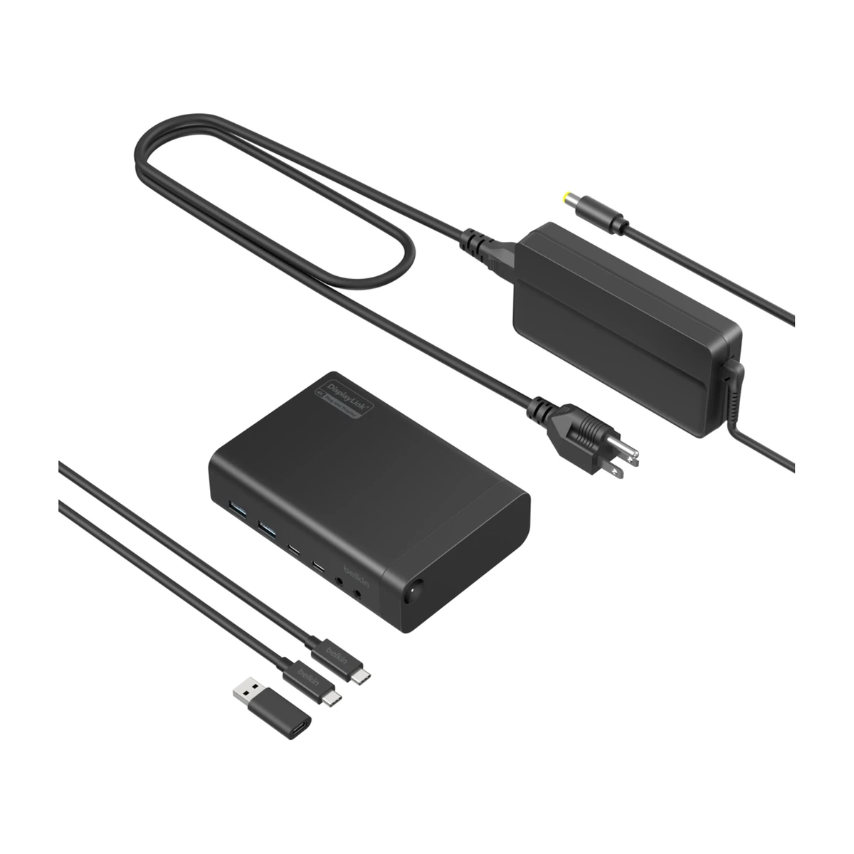 Belkin Universal 14-Port Dual Display USB-C Dock INC025, in the box view Belkin Universal 14-Port Dual Display USB-C Dock INC025, in the box view