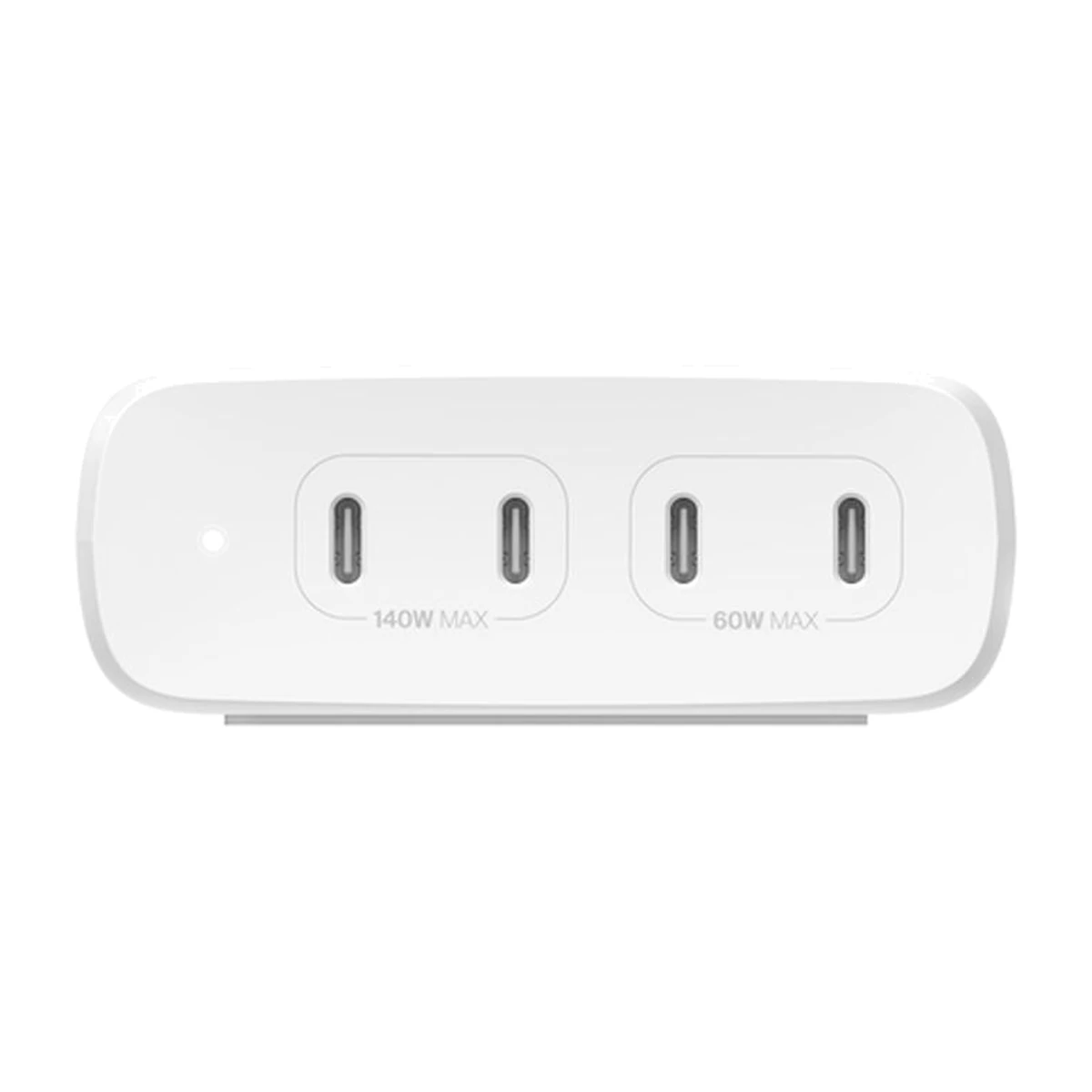Belkin WCH015dqWH 200W 4-port USB-C charger, front view of ports Belkin WCH015dqWH 200W 4-port USB-C charger, front view of ports