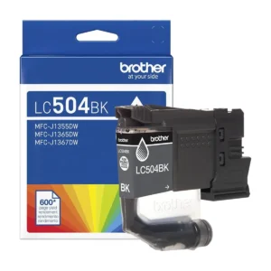 Brother LC504BKS standard yield black ink cartridge with retail pack