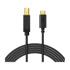 CableCreation USB-C to USB-B printer cable, front view of both plugs