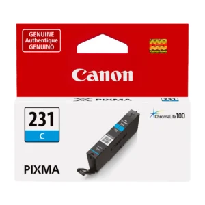 Canon CLI-231 cyan ink tank package, front view