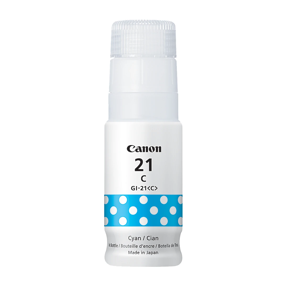 Canon GI-21 cyan ink bottle out of the box Canon GI-21 cyan ink bottle out of the box
