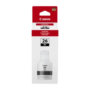 Canon GI-26 pigment black ink bottle retail box, front view