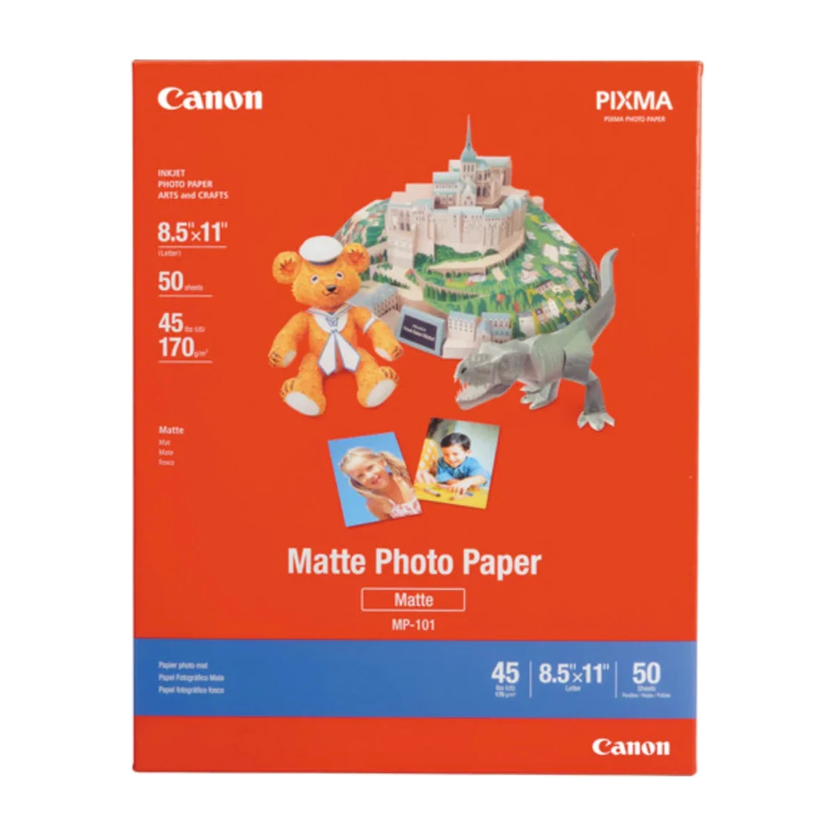 Canon Matte Photo Paper MP-101 letter 50-sheet pack, front Canon Matte Photo Paper MP-101 letter 50-sheet pack, front