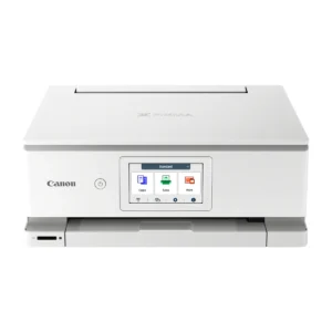 Canon PIXMA TS8820 all-in-one printer in white, front view