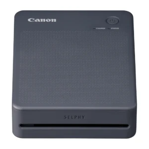 Canon SELPHY QX20 compact photo printer in dark gray, front view