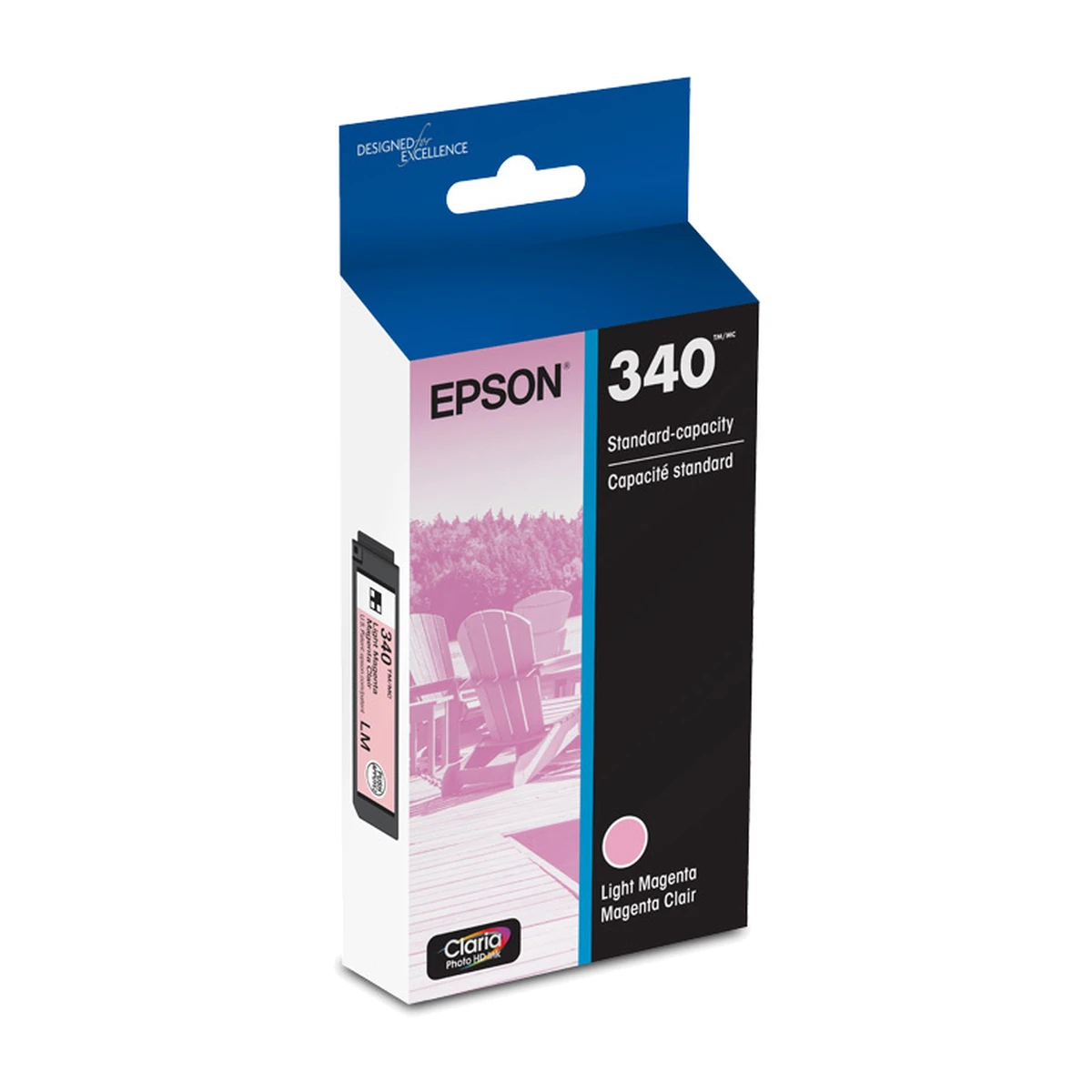 Epson 340 Light Magenta Claria Photo HD ink cartridge T340620-S in retail box Epson 340 Light Magenta Claria Photo HD ink cartridge T340620-S in retail box