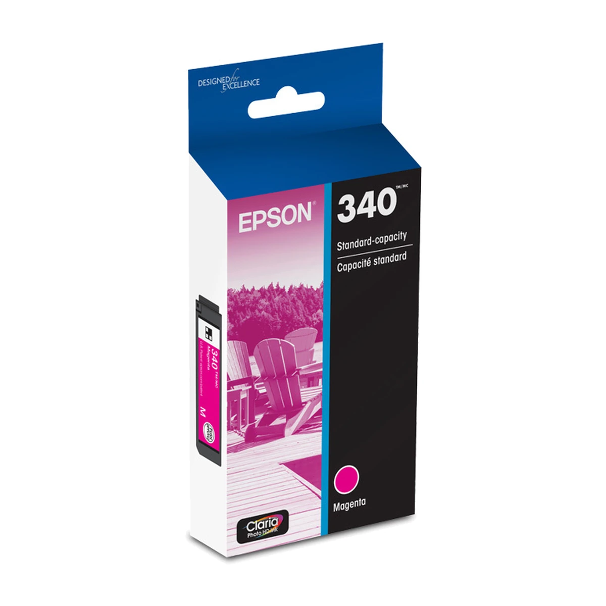 Epson 340 Magenta Claria Photo HD ink cartridge T340320-S in retail box Epson 340 Magenta Claria Photo HD ink cartridge T340320-S in retail box