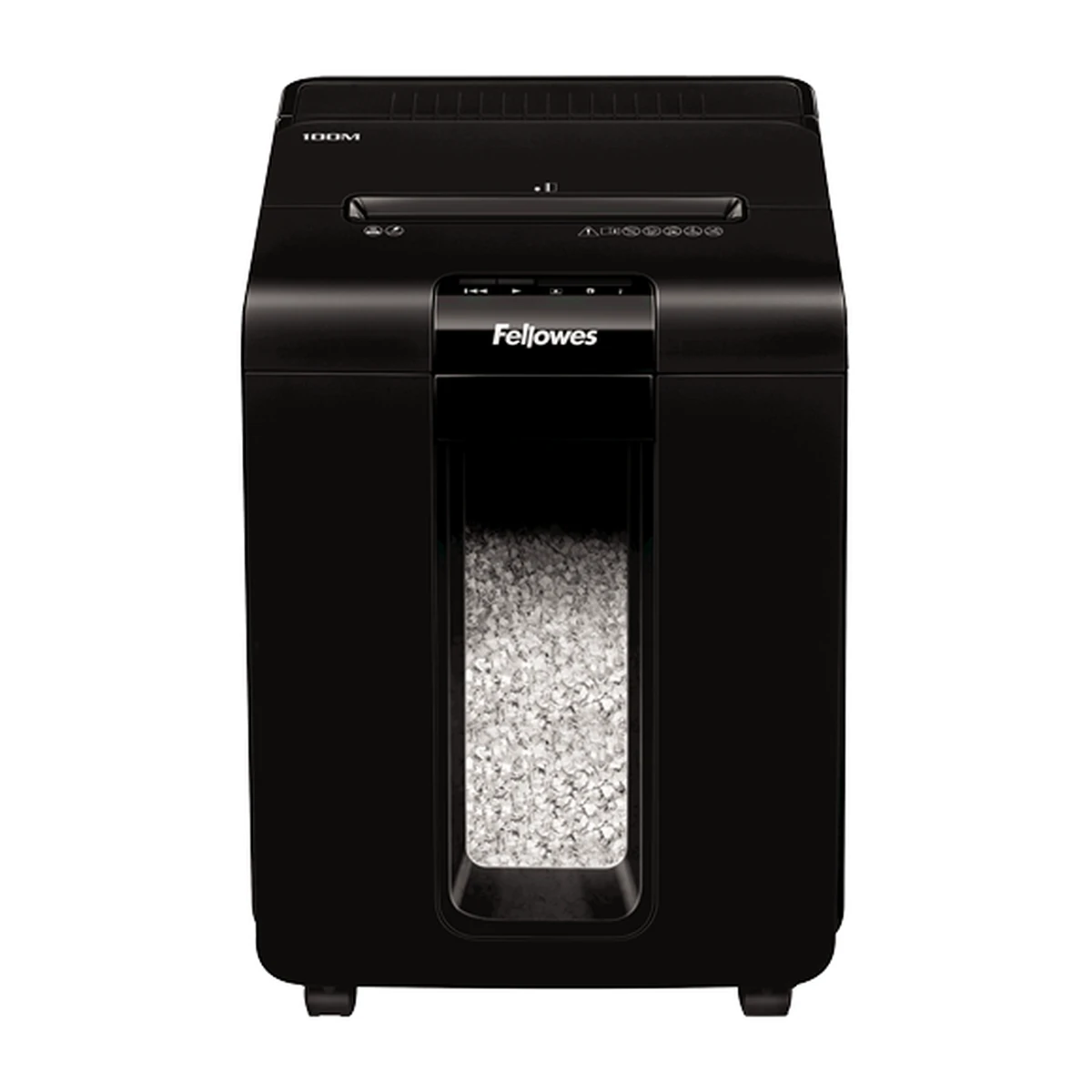 Fellowes AutoMax 100M auto feed shredder, front view Fellowes AutoMax 100M auto feed shredder, front view