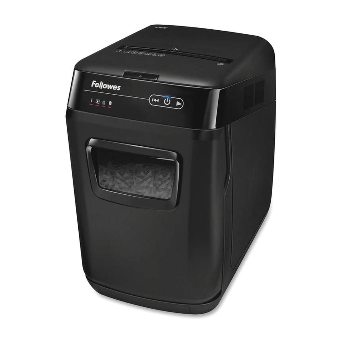 Fellowes AutoMax 150C auto feed shredder, angled view Fellowes AutoMax 150C auto feed shredder, angled view