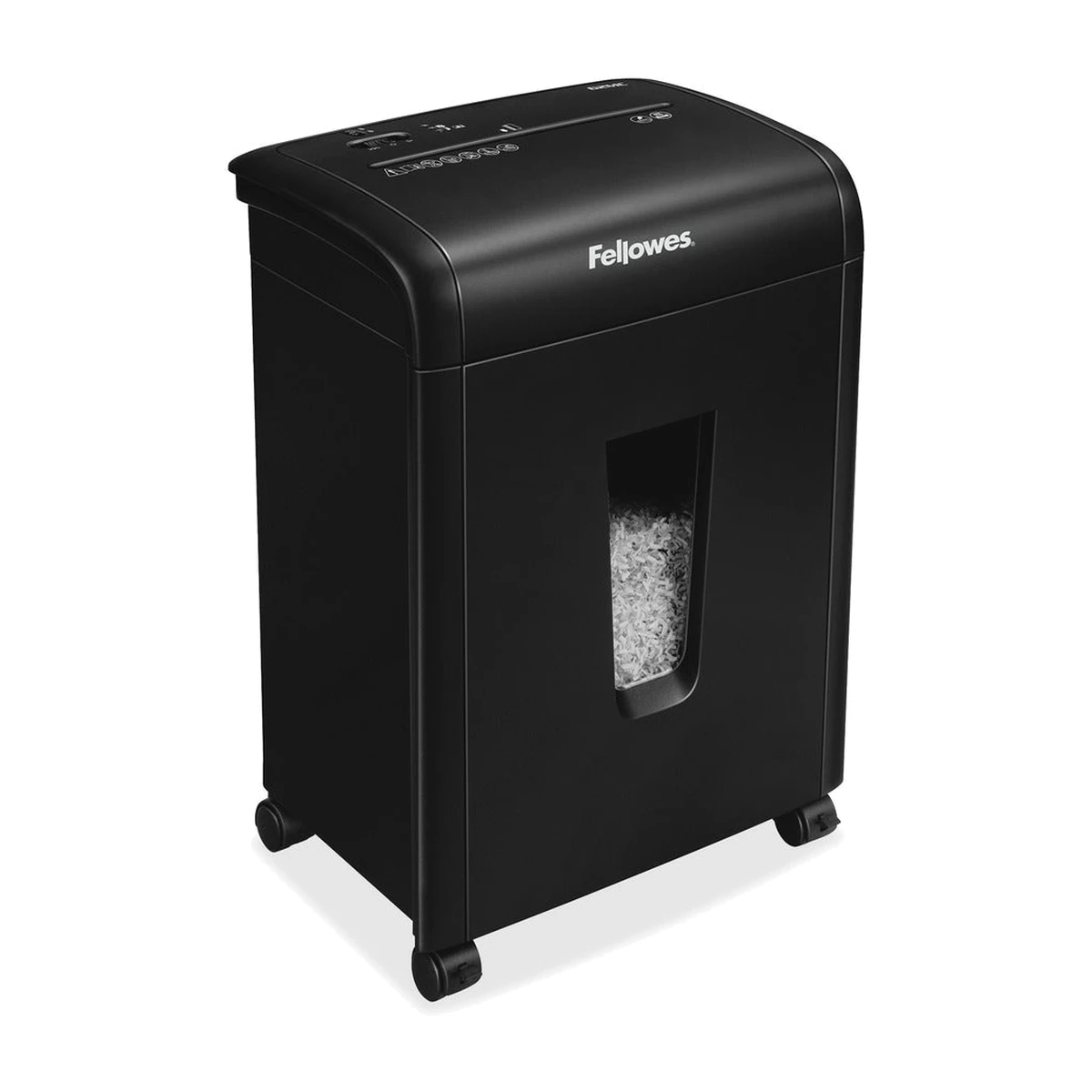 Fellowes Microshred 62MC micro-cut shredder, angled view Fellowes Microshred 62MC micro-cut shredder, angled view