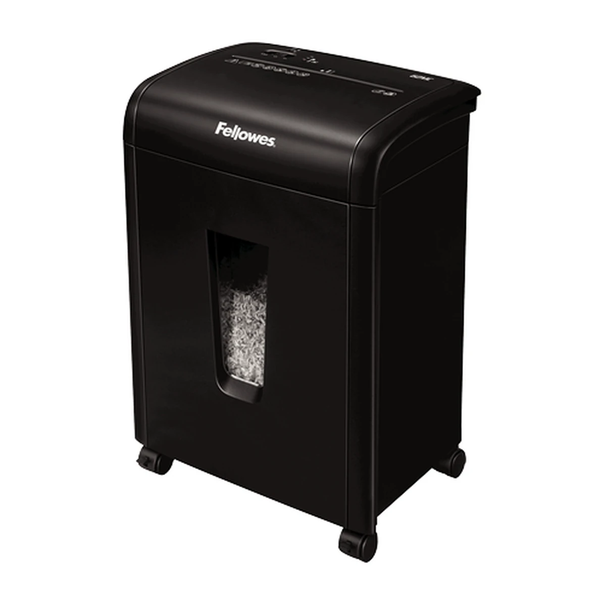 Fellowes Microshred 62MC micro-cut shredder, left angle view Fellowes Microshred 62MC micro-cut shredder, left angle view