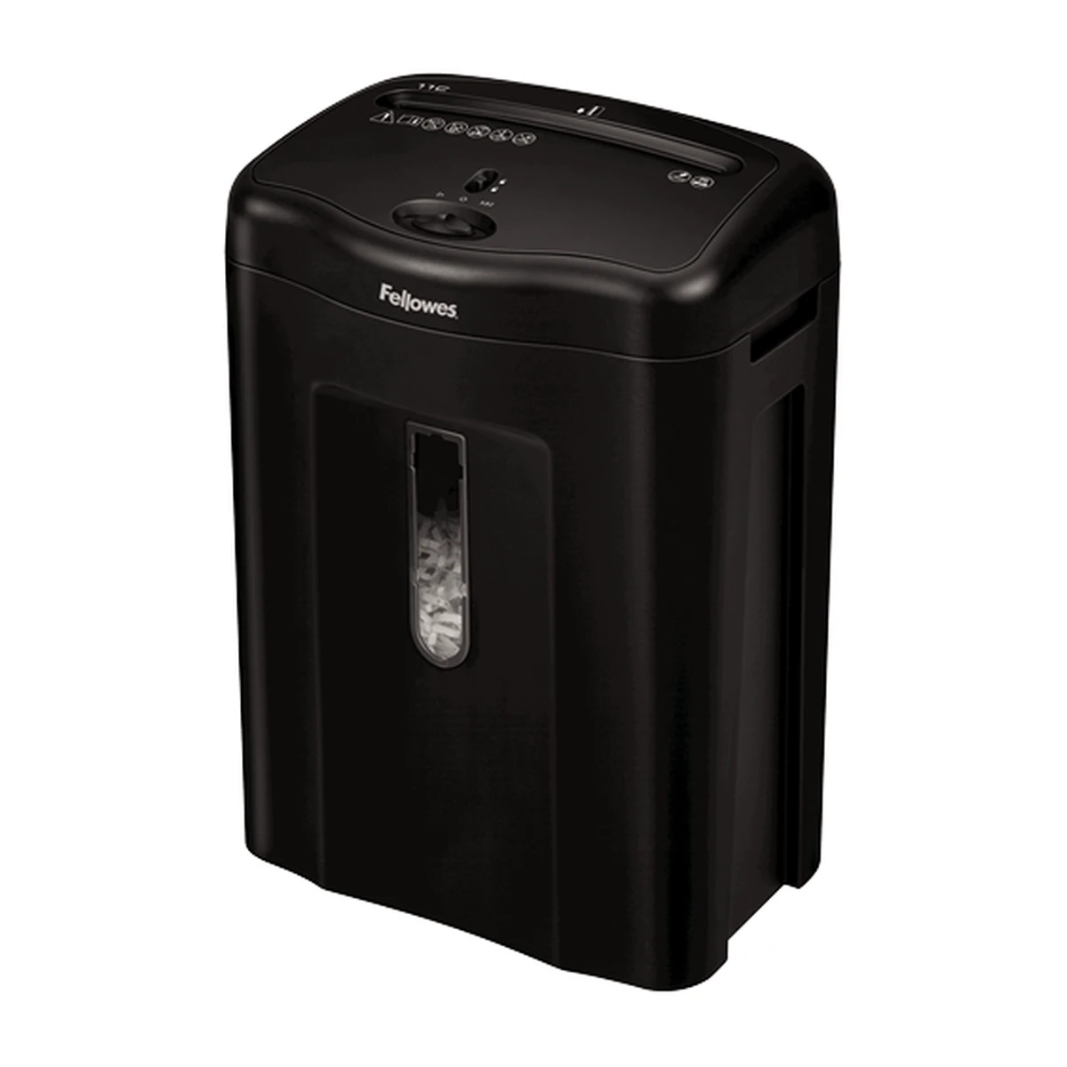 Fellowes Powershred 11C cross-cut shredder, left angle view Fellowes Powershred 11C cross-cut shredder, left angle view