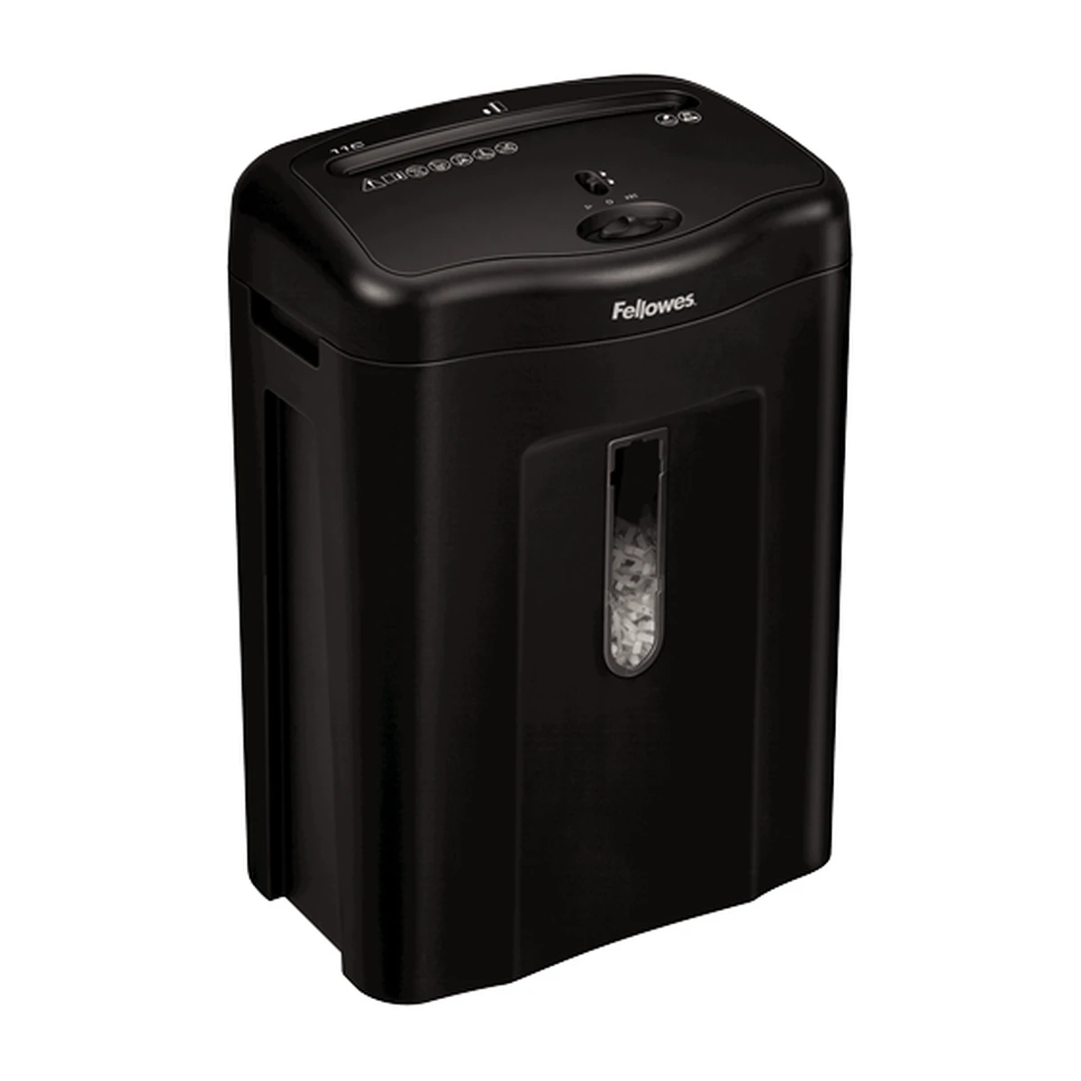 Fellowes Powershred 11C cross-cut shredder, right angle view Fellowes Powershred 11C cross-cut shredder, right angle view