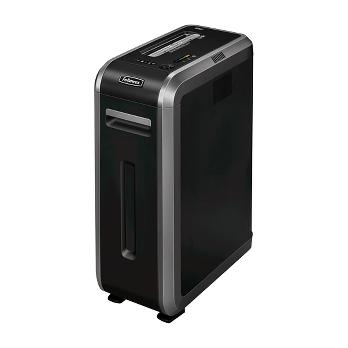 Fellowes Powershred 125Ci cross-cut shredder, left angle view Fellowes Powershred 125Ci cross-cut shredder, left angle view