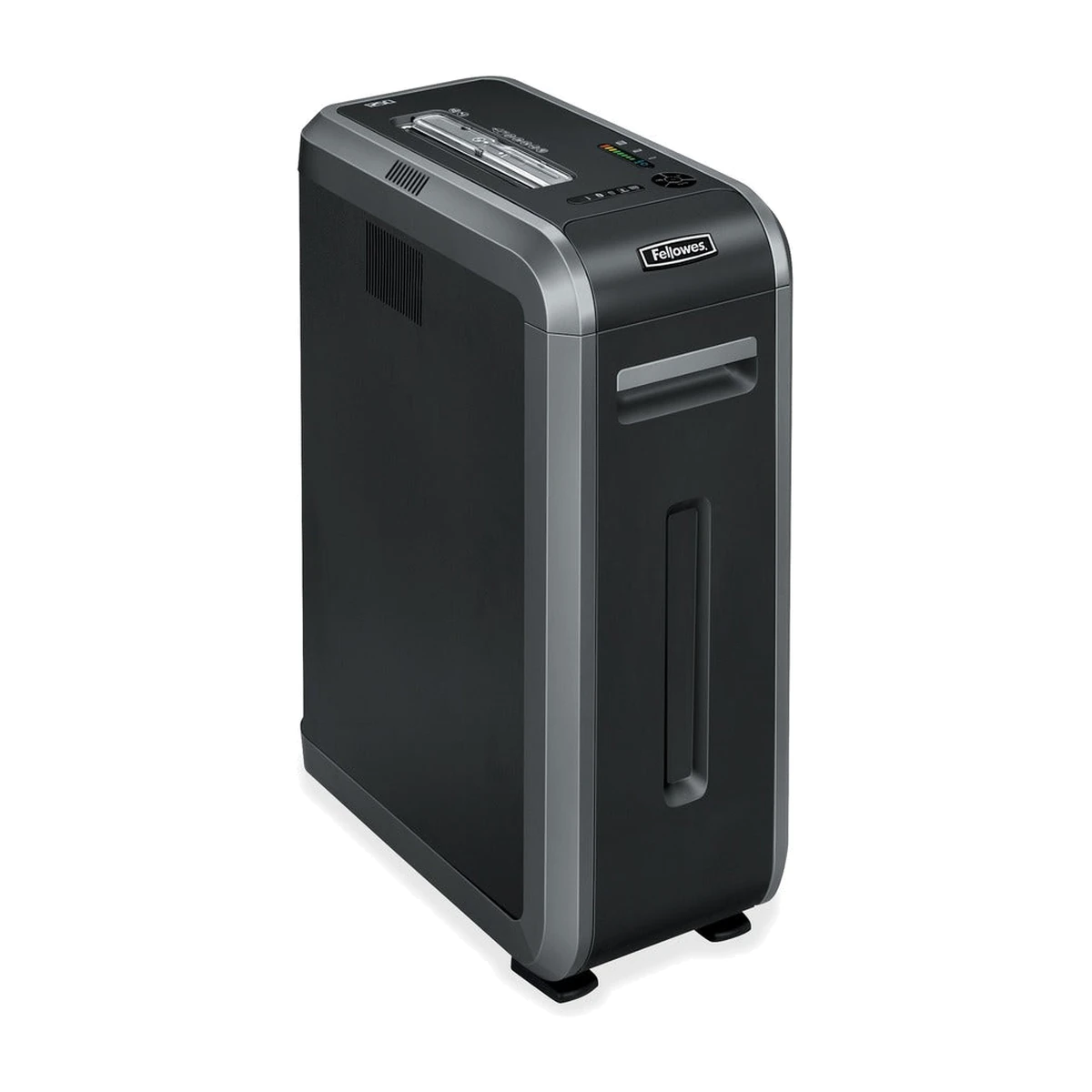 Fellowes Powershred 125Ci cross-cut shredder, right angle view Fellowes Powershred 125Ci cross-cut shredder, right angle view