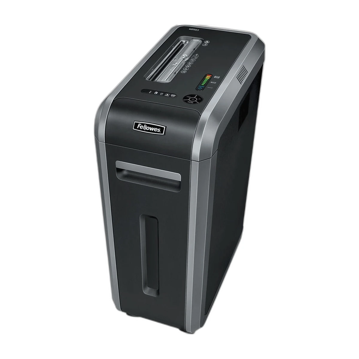 Fellowes Powershred 125Ci cross-cut shredder, top angle view Fellowes Powershred 125Ci cross-cut shredder, top angle view