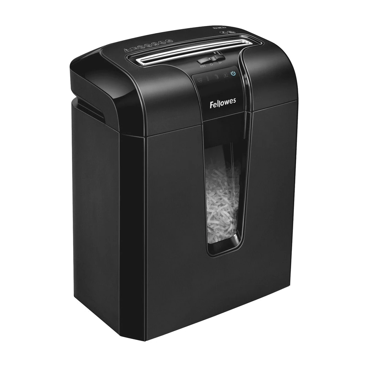 Fellowes Powershred 63Cb cross-cut shredder, right angle view Fellowes Powershred 63Cb cross-cut shredder, right angle view