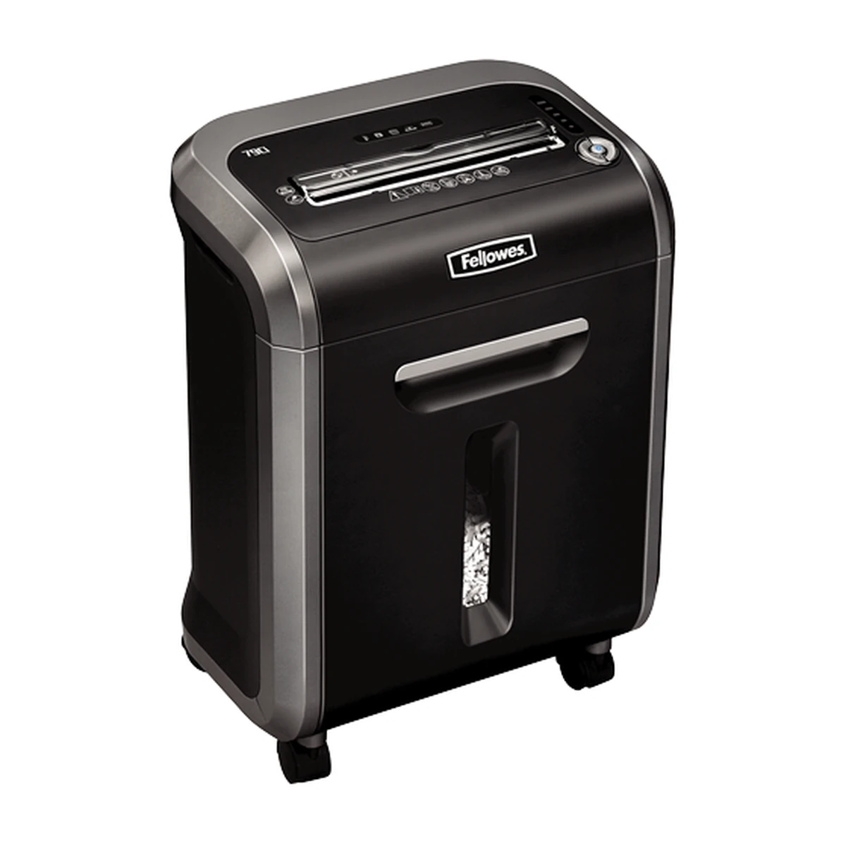 Fellowes Powershred 79Ci cross-cut shredder, right angle view Fellowes Powershred 79Ci cross-cut shredder, right angle view