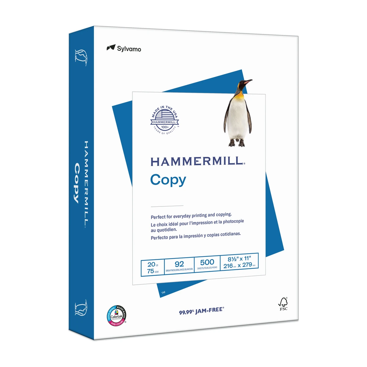 Hammermill Copy Paper 20 lb 92 bright letter ream, front Hammermill Copy Paper 20 lb 92 bright letter ream, front