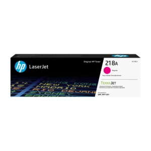 HP 218A Magenta toner cartridge W2183A retail box, front view