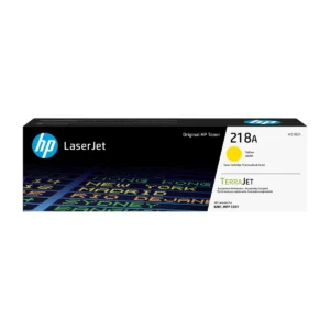 HP 218A Yellow toner cartridge W2182A retail box, front view