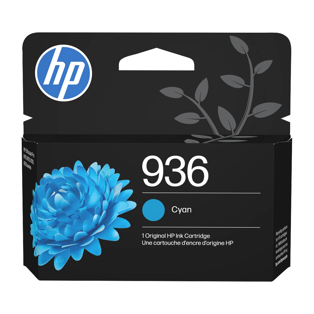 HP 936 Cyan Ink Cartridge 4S6U9LN retail pack, front view HP 936 Cyan Ink Cartridge 4S6U9LN retail pack, front view