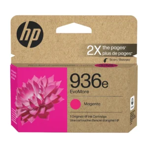 HP 936e EvoMore Magenta Ink Cartridge 4S6V4LN retail pack, front view