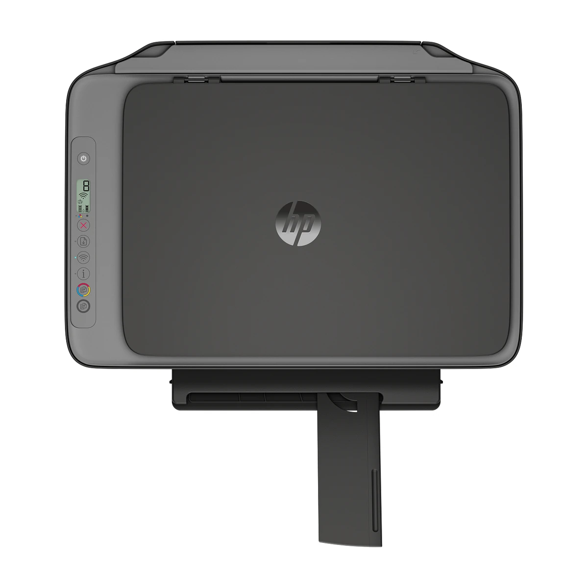 HP DeskJet 2955, top view with output tray extended HP DeskJet 2955, top view with output tray extended