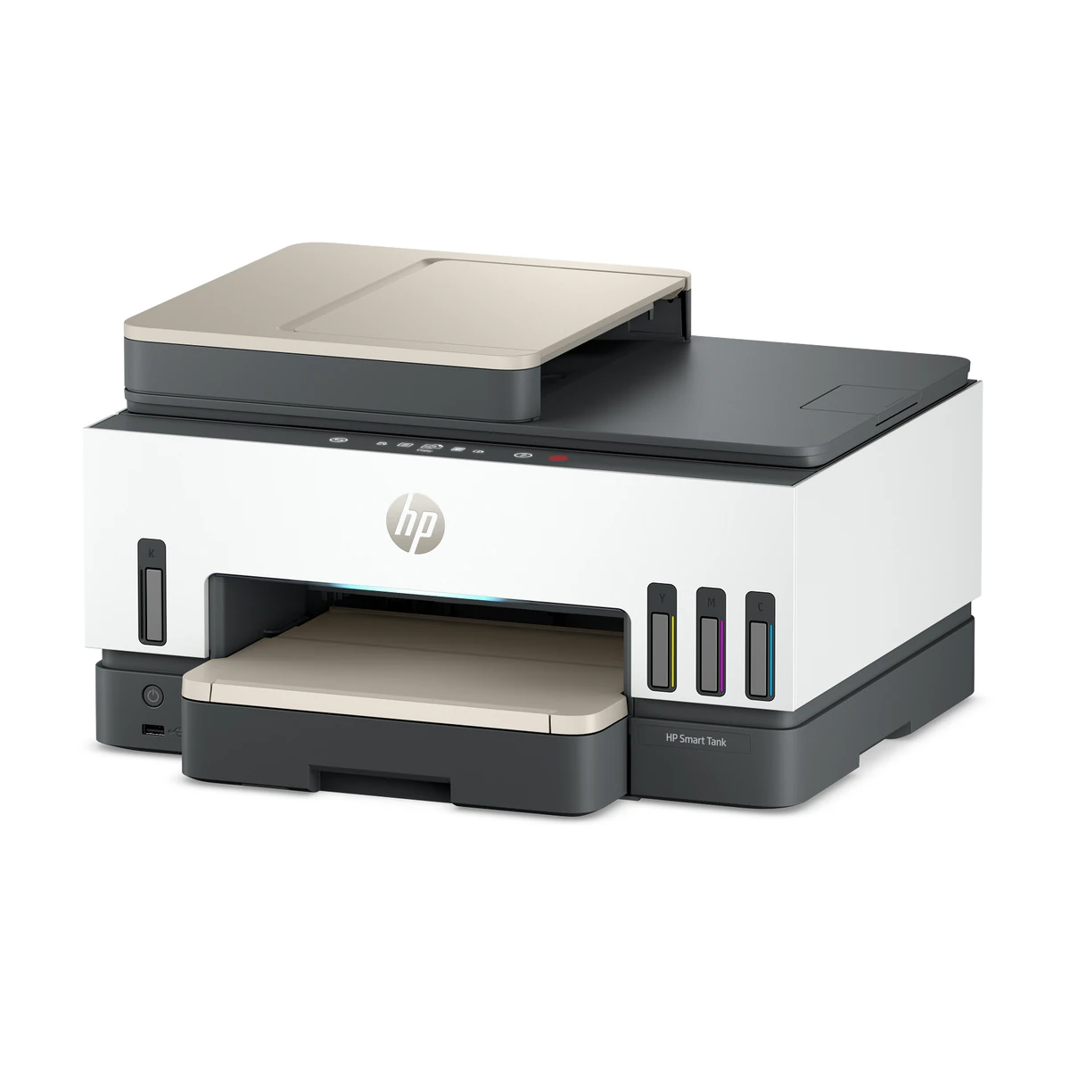 HP Smart Tank 7603 all-in-one printer, angled left view HP Smart Tank 7603 all-in-one printer, angled left view