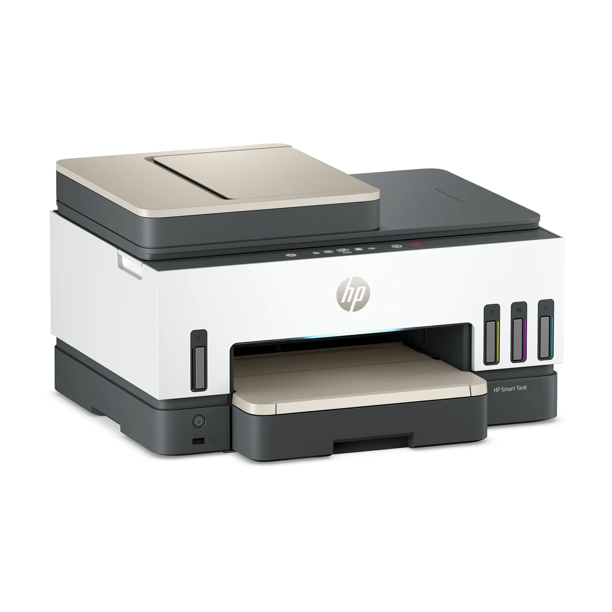 HP Smart Tank 7603 all-in-one printer, angled right view HP Smart Tank 7603 all-in-one printer, angled right view