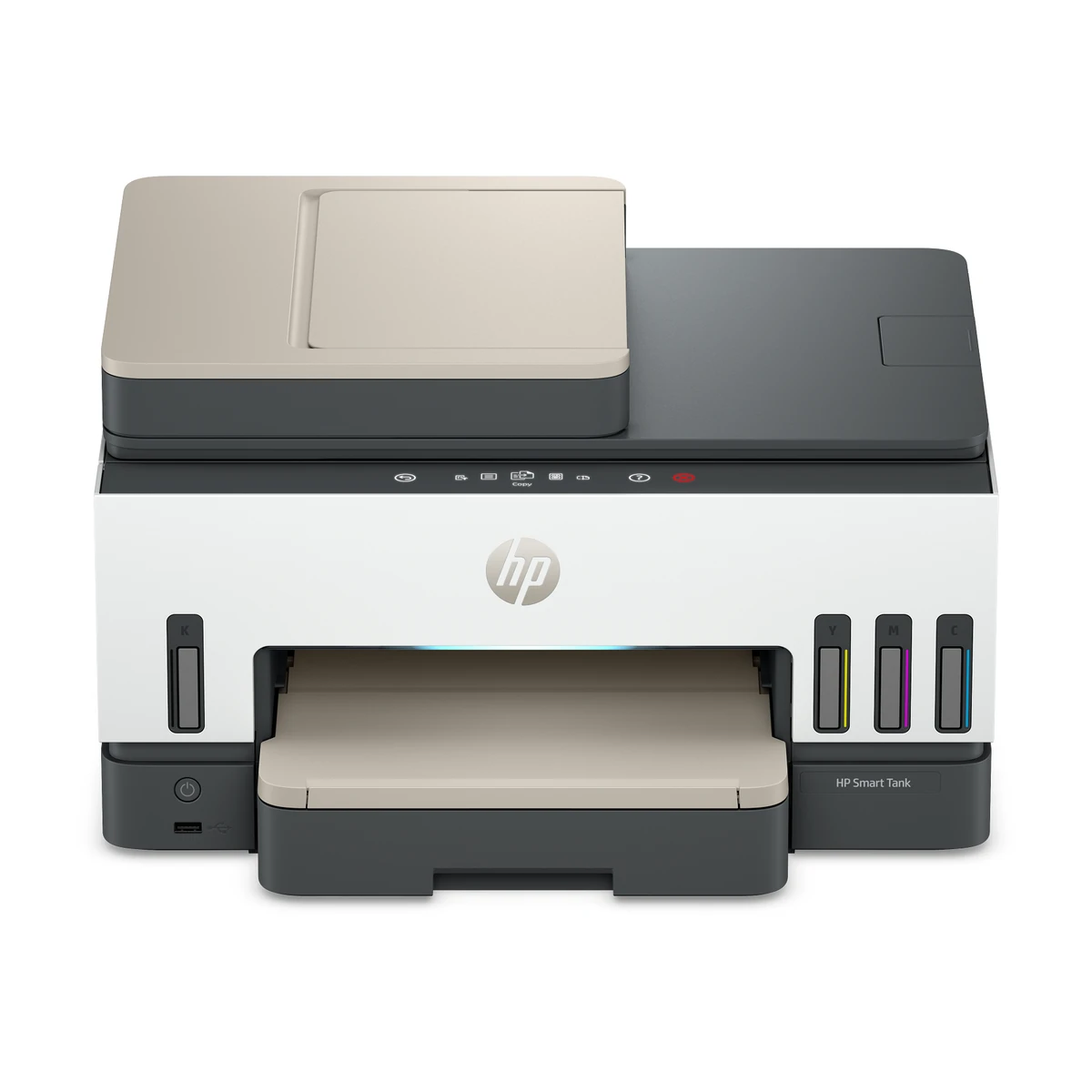 HP Smart Tank 7603 all-in-one printer, front view HP Smart Tank 7603 all-in-one printer, front view