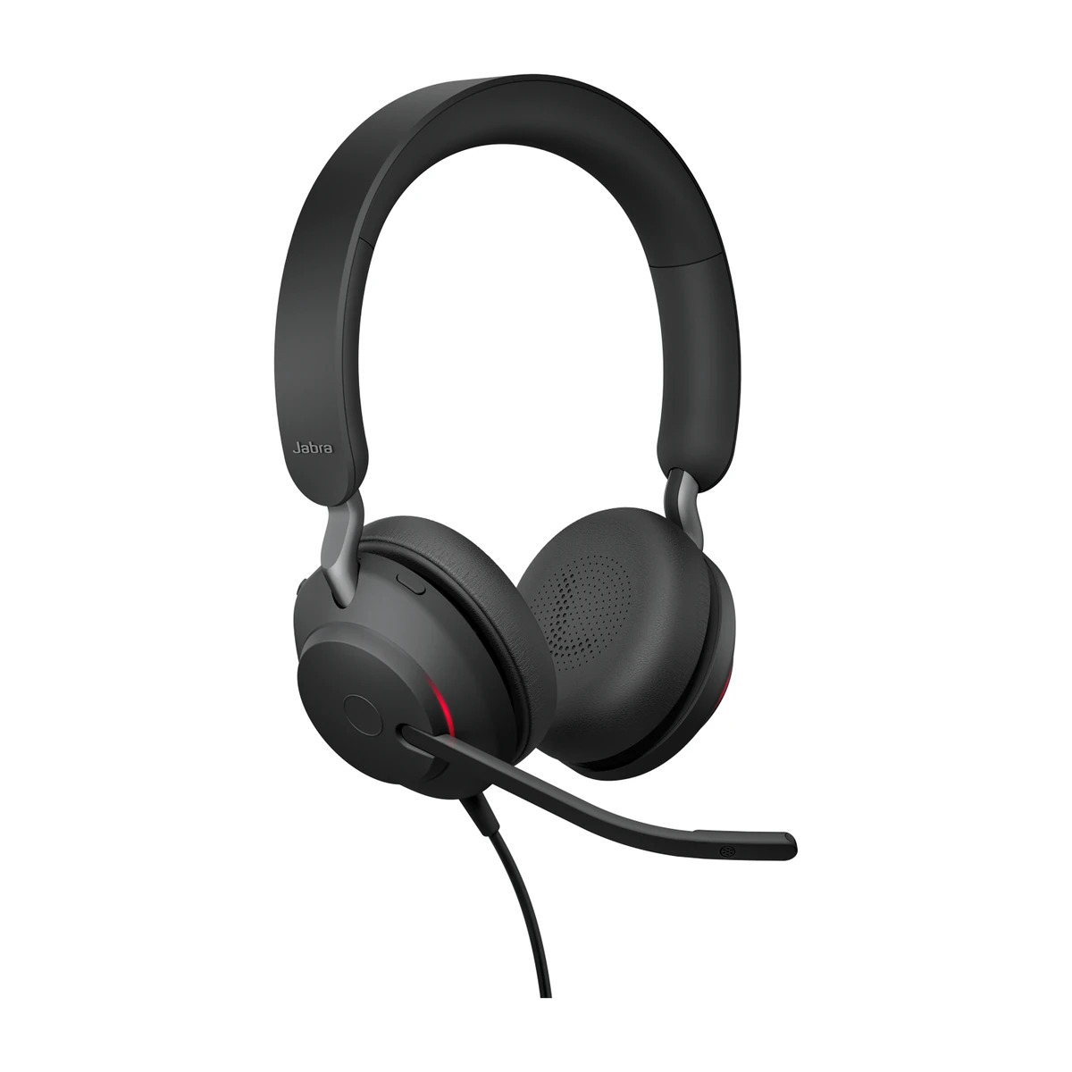 Jabra Evolve2 40 SE UC Stereo headset, angled view Jabra Evolve2 40 SE UC Stereo headset, angled view