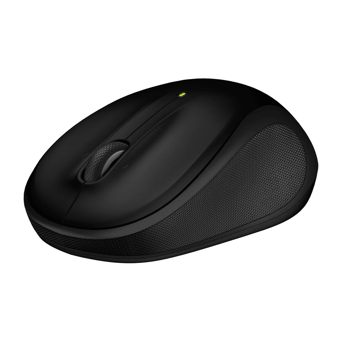 Logitech M325s wireless mouse in Black, angled left view Logitech M325s wireless mouse in Black, angled left view