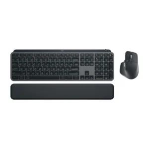 Logitech MX Keys S Combo in Graphite, top view with palm rest