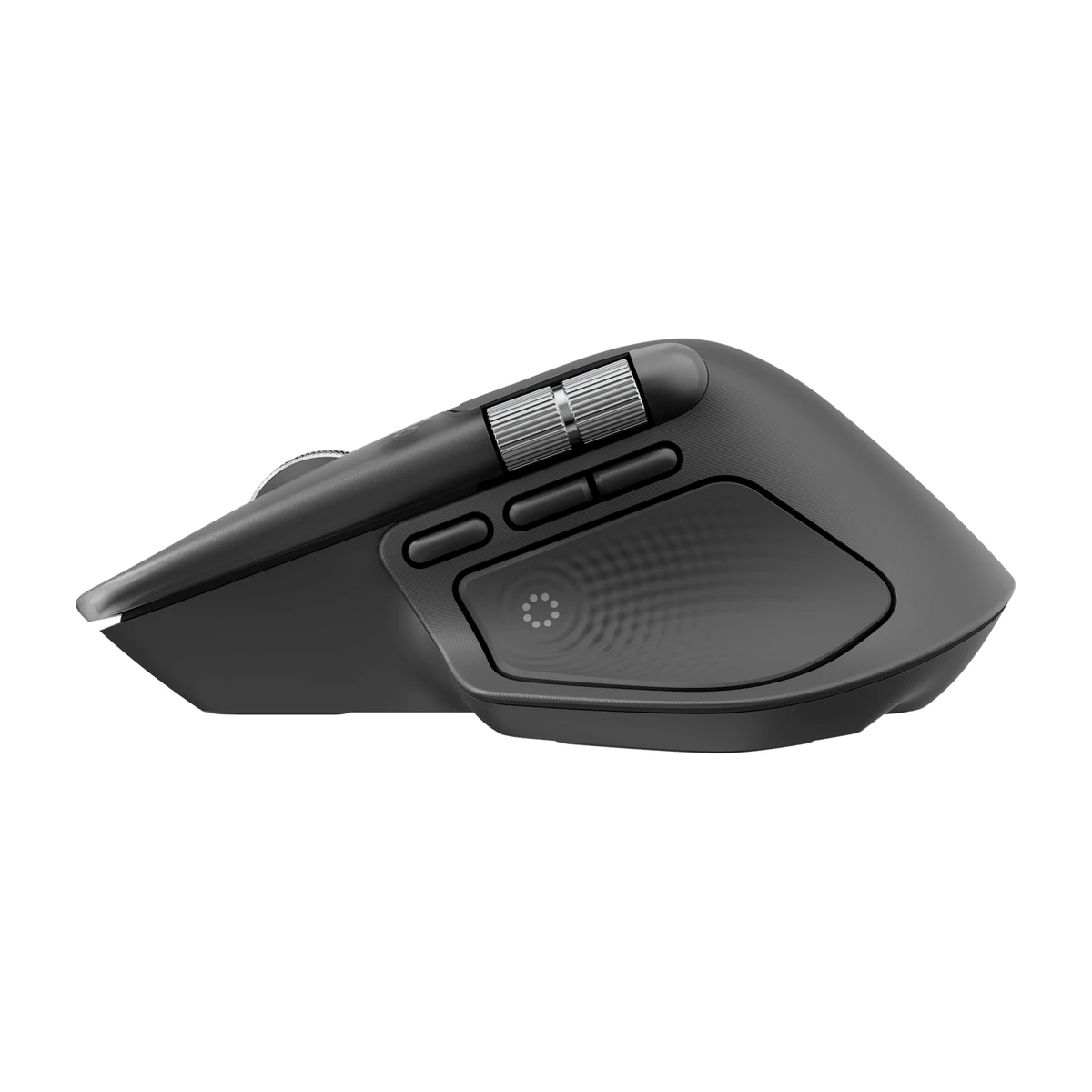Logitech MX Master 4 mouse in Graphite, side view Logitech MX Master 4 mouse in Graphite, side view