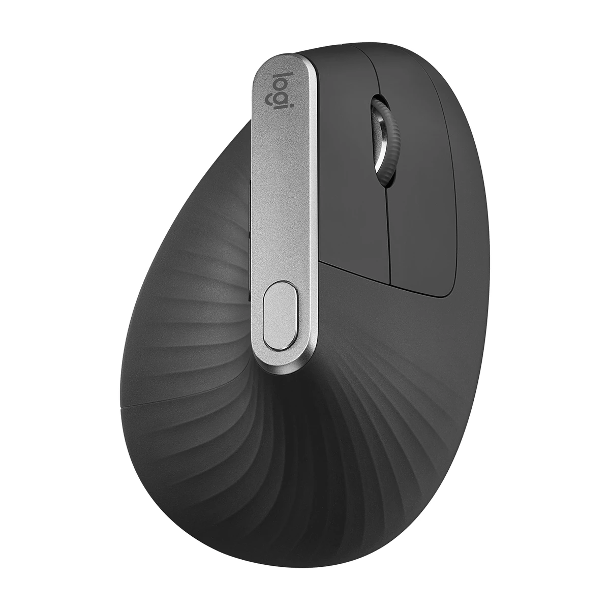 Logitech MX Vertical ergonomic mouse in Graphite, top view Logitech MX Vertical ergonomic mouse in Graphite, top view