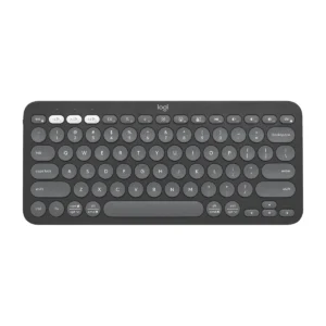 Logitech Pebble Keys 2 K380s keyboard in Tonal Graphite, top view