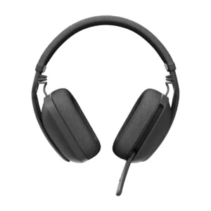 Logitech Zone Vibe 100 headset, Graphite, front view with mic