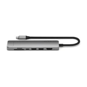 Satechi 7-in-1 USB-C Slim Multiport Adapter with Ethernet ST-P7SM, 4K 60Hz HDMI, Space Grey Satechi 7-in-1 USB-C Slim Multiport Adapter with Ethernet ST-P7SM, 4K 60Hz HDMI, Space Grey